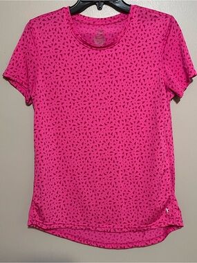 Danskin Hot Pink Triangle Print Semi-Fitted Tee